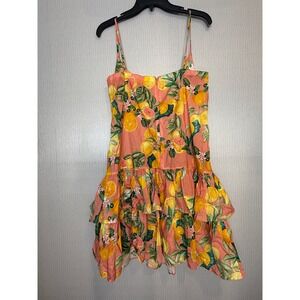Cara Cara flirty fruit print Ruffled Tiered Mini Dress Size S